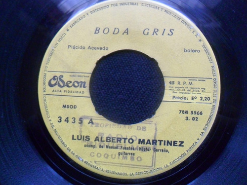 Single Luis Alberto Martínez Boda Gris- Mañana Será Tarde