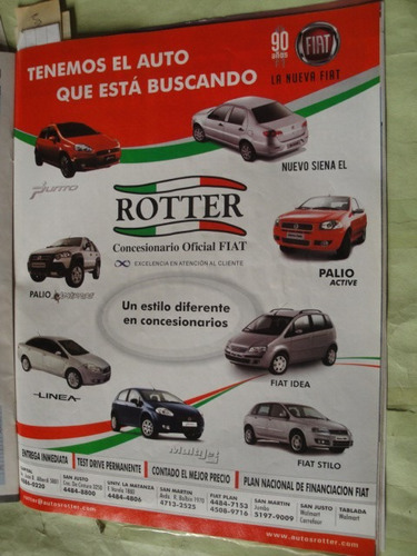 Publicidad Fiat Punto Palio Linea Siena Idea Stilo Año 2009
