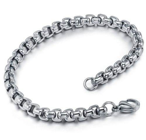 Bracelete Pulseira Cordão Masculino Veneziana Aço Inox 316l