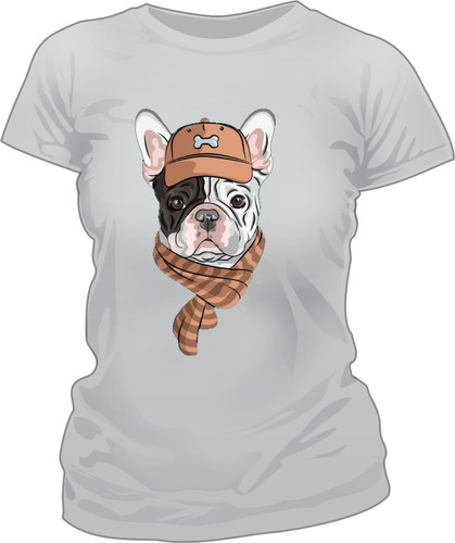 Remera Modal Estampada Sublimada Perro Bulldog Frances