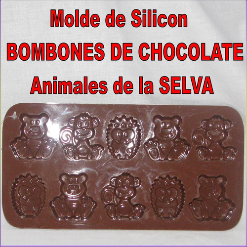 Molde Silicon Bombones Chocolate Animal Granja Selva