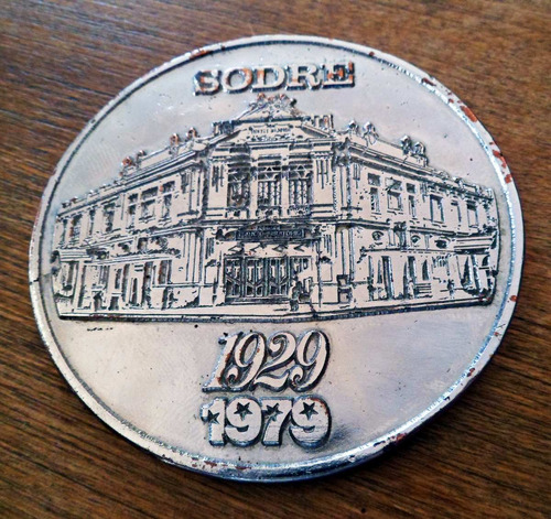 Antigua Medalla 50 Años Auditorio Del Sodre 1929 1979- 6 Cms