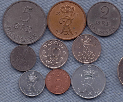 Imagen 1 de 2 de Dinamarca 1950 - 1980 * 9 Monedas * Oferta!!!