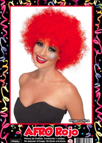 Imagen 1 de 5 de Peluca Afro Roja - Fiesta & Eventos En La Golosineria