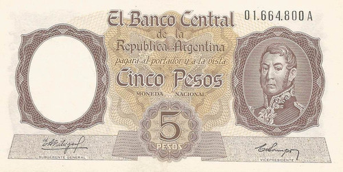 Billete 5 Pesos Moneda Nacional De 1960 Sin Circular