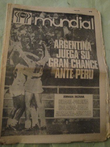 Diario Clarin Argentina Campeon Mundial 1978 Peru Holanda