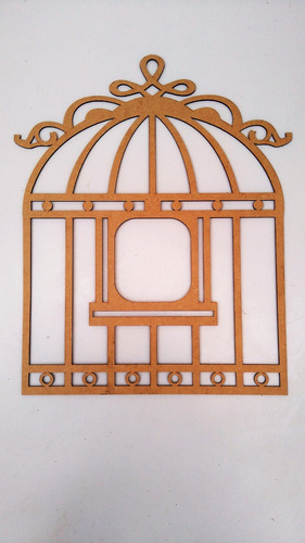 Aplique De Parede Gaiola Em Mdf Cru Md 6-festa-enfeite