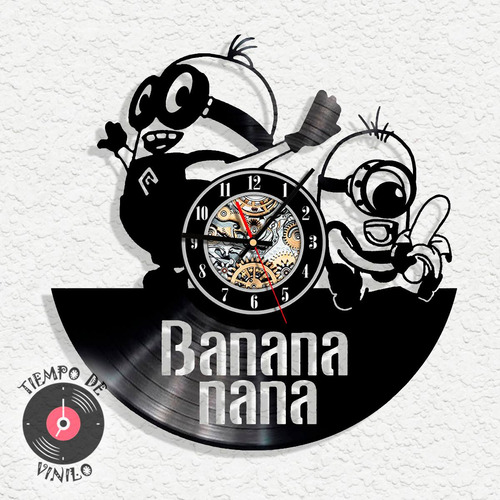 Reloj De Pared Minions Elaborado En Disco De Lp