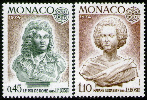 Mónaco Serie X 2 Sellos Mint Esculturas De Bosio Año 1974