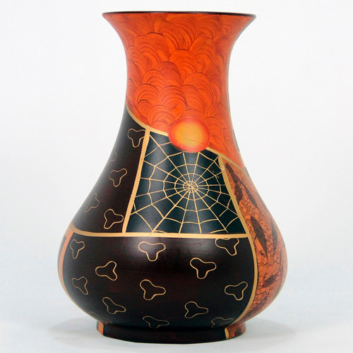 Vaso Decorativo Em Cerâmica Estilo Africano 29cm - Bu143