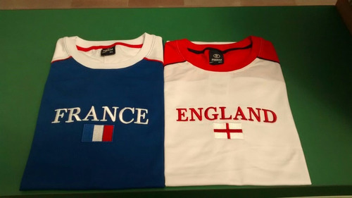 Camisetas Da França, Inglaterra, África Do Sul Bordadas