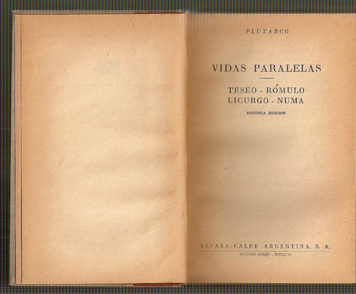 Vidas Paralelas - Plutarco - Espasa-calpe