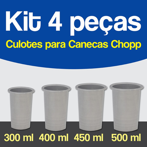 Kit 4 Peças / Culote Copo Caneca Plastica Acrílica Transfer