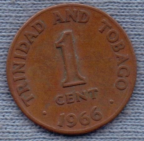 Trinidad Y Tobago 1 Cent 1966 * Escudo *