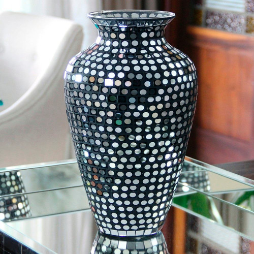 Imagem 1 de 6 de Vaso Mosaico De Vidro Espelhado - Bu030