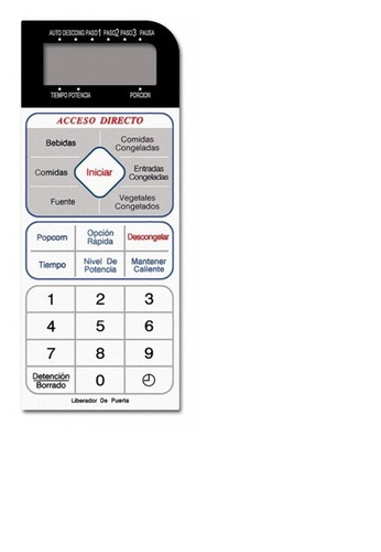 Teclado Memb  Microonda Sanyo Snym 117 Md 139 4789