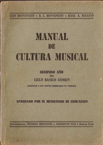 Manual De Cultura Musical 2 - Benvenuto Buccino - Cesarini