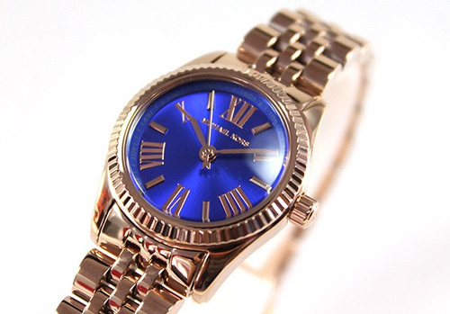 Relógio Michael Kors Mk3272 Orig Anal Gold Blue