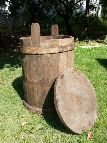Antiga Barrica Barril De Madeira 1930