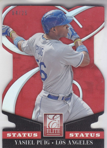 2014 Elite Status Red Dc Yasiel Puig Dodgers /25