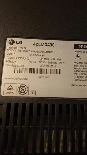 Flex Ead62046908 Tv LG 42 42lm3400 Perfecto Estado