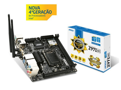 Placa Mae Lga 1150 Intel Serie 9 Msi Z97i Ac Mini Itx