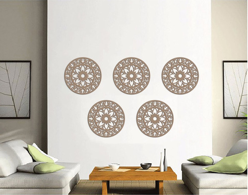 Seis Mandalas Mdf 3 Mm Cru Várias Medidas Escultura