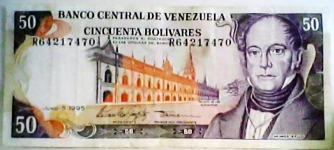 Alto Grado 1995 5 De Junio R Billete De 50 Bolívares