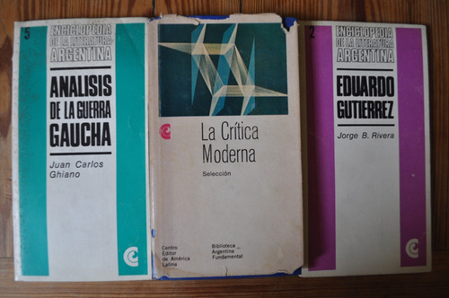 Lote X3 Critica Literaria Gutierrez Guerra Gaucha Modernismo
