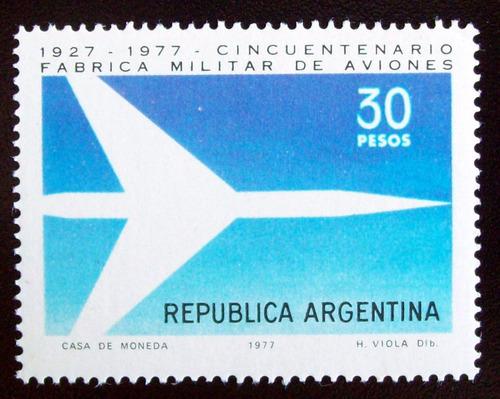 Argentina, Sello Gj 1803 Fábrica De Aviones 77 Mint L5092