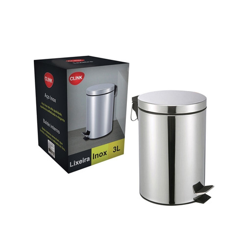 Lixeira Com Pedal Em Aço Inox 3 Litros