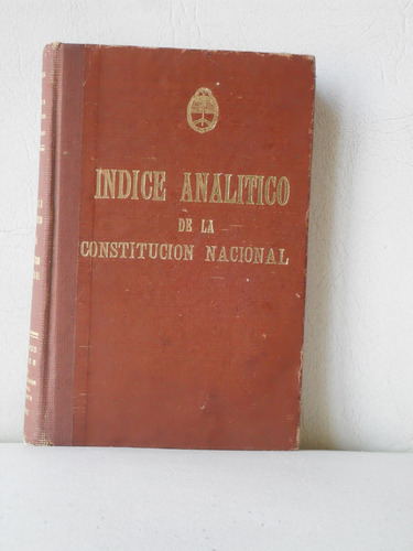 Libro Índice Analítico De La Constitución Nacional