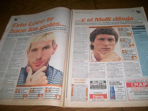 Diario Ole 25/11/1997- Martin Palermo / Barros Schelotto