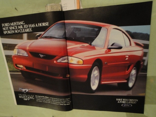 Publicidad Ford Mustang 4.6l V8 Año 1996