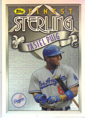 2014 Topps Finest Sterling Refractor Yasiel Puig Of Dodgers