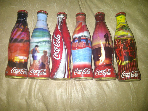 Coca Cola Botella X6 Verano 2002 Estampadas 232 Ml De Vidrio