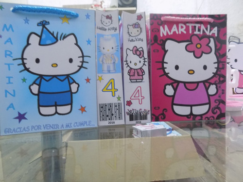 1.bolsitas De Papel Personalizadas De Kitty  17x13x4 12x300