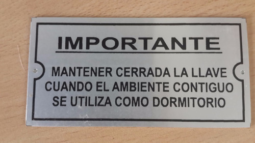 Chapa Litografiada Metrogas Aprobada Grabada Autoadhesiva