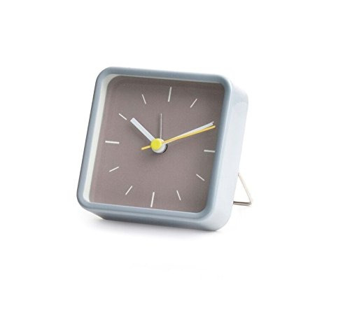 Kikkerland Reloj Con Alarma Cuadrado Gris