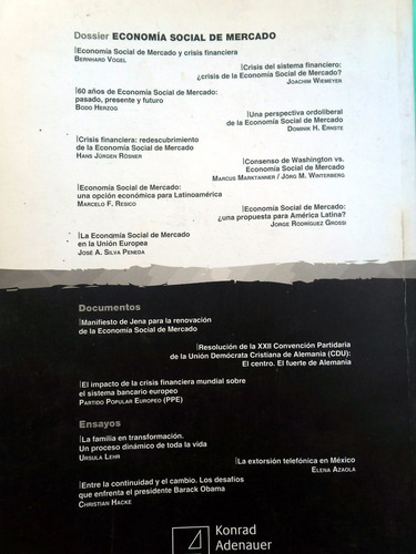 Diálogo Político -. Economía Social De Mercado - 2009