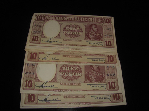 Imagen 1 de 1 de Billete 10 Pesos  Bulnes Un Condor (1932-1959)