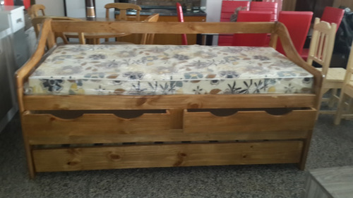 Cama Marinera De 1 Plaza Con Cajones Y Cama Auxiliar