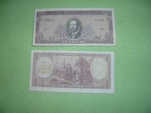 Billetes Banco Central De Chile De Un Escudo