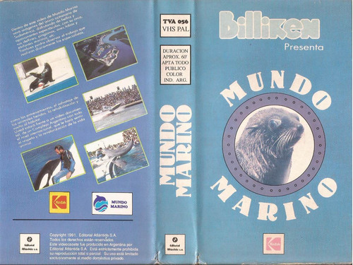 Mundo Marino Billiken Video 1991 Rareza Vhs Original