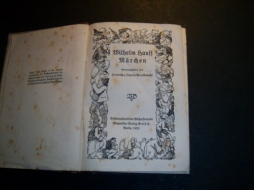 Märchen Almanach Auf Das Jahr 1826 . Wilhelm Hauff