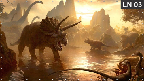 Imagem 3 de 6 de Painel De Festa Dinossauros 3,00x2,50m Lona Decoração