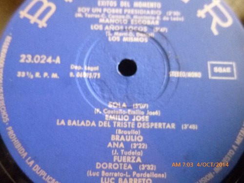 Vinilo Lp De Exitos Del Momento - Las Cuatro Moneda (xx577 (Usado)