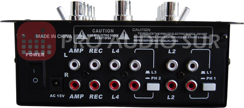 Mixer Dj Moon Mdj206 2 Canales 7 Entradas Consola Mezclador