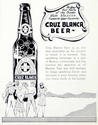 Lienzo Canvas Arte Publicidad Cerveza Cruz Blanca 1941 80x50