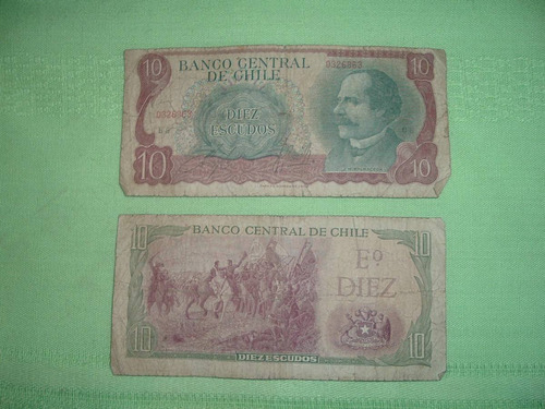 Billetes Banco Central De Chile De Diez Escudos